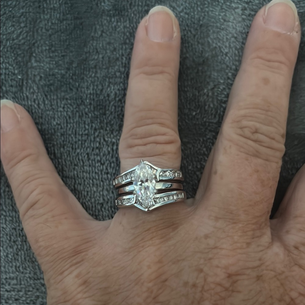 Marquise-Cut Yellow Gold-Plated Cubic Zirconia